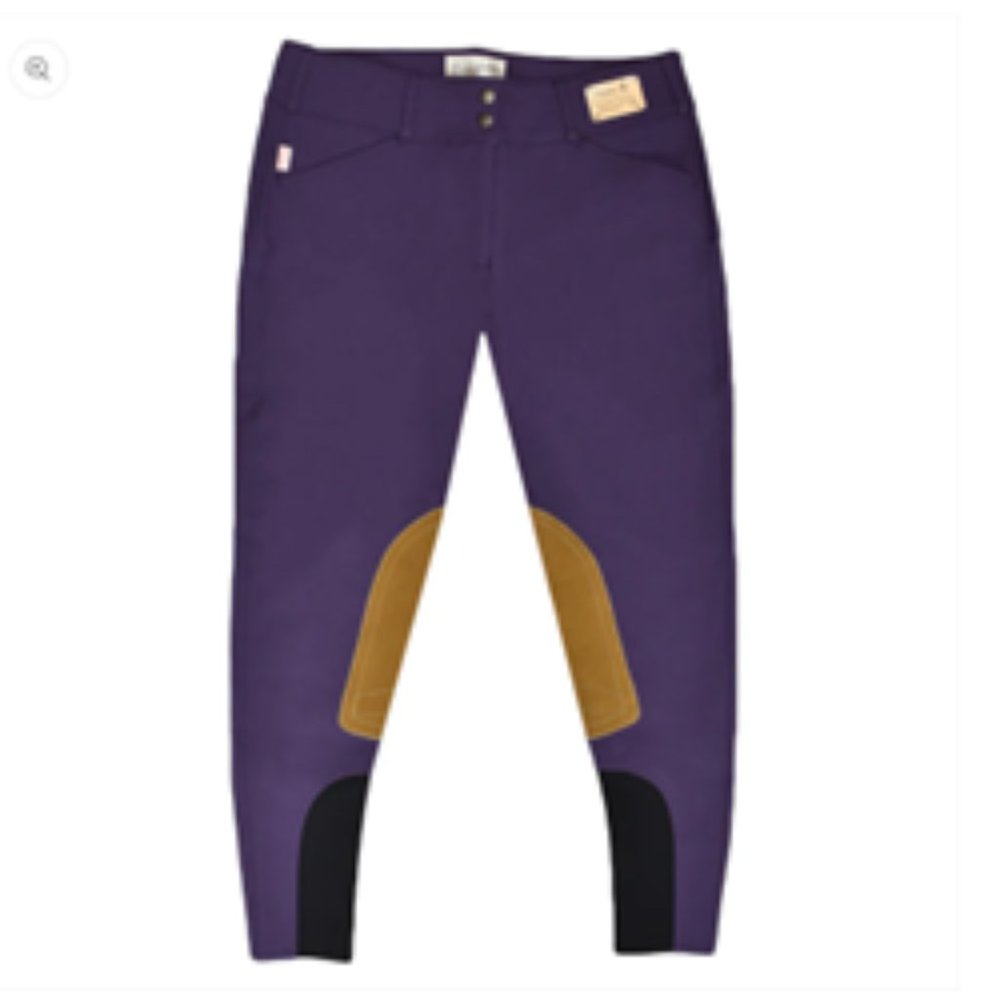 NWT Tailored Sportsman mid-rise front zip Trophy Hunter breeches - purple, 30R